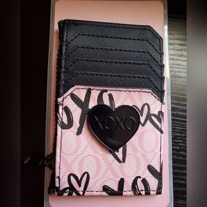 XOXO Pink and Black Card Holder